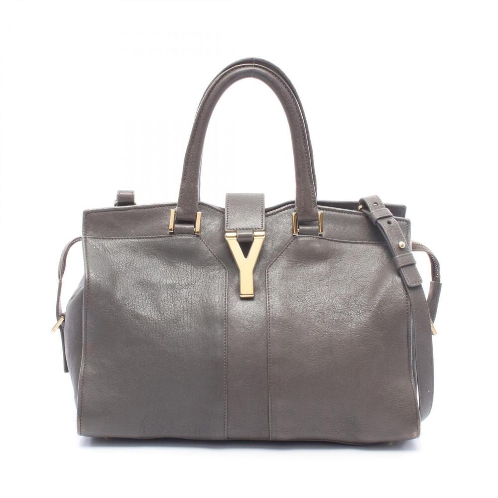 Saint Laurent Yves Cabas Y Handbag leather gray